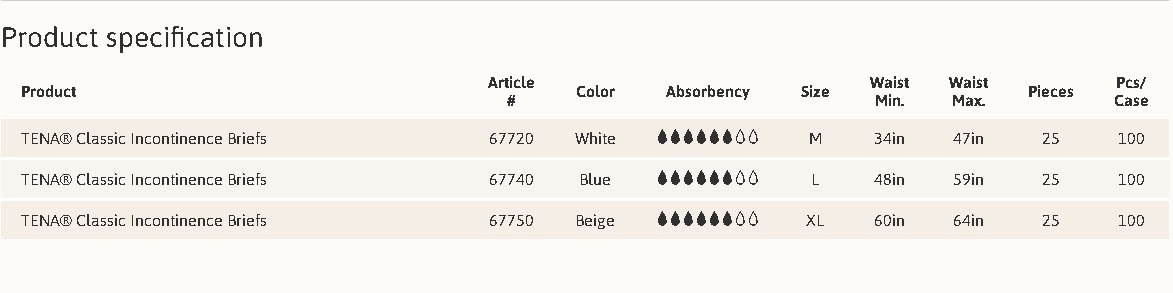 Tena Classic Brief XL 25/bg