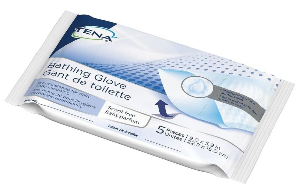 Tena Bathing Glove Alcohol Free 5/bg Single