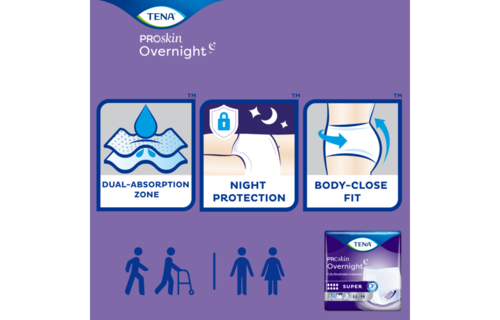 Tena ProSkin Overnight Super X-Large 4/bx 12/bg - Box