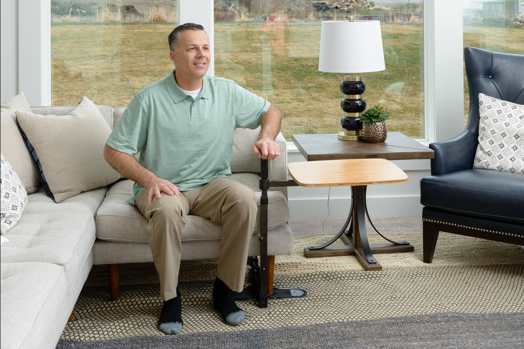 Signature Life Independence Tray Table w/Handle Cup Holder & Pouch