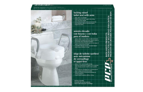 Airway Molded Raised Toilet Seat With Removable Arms