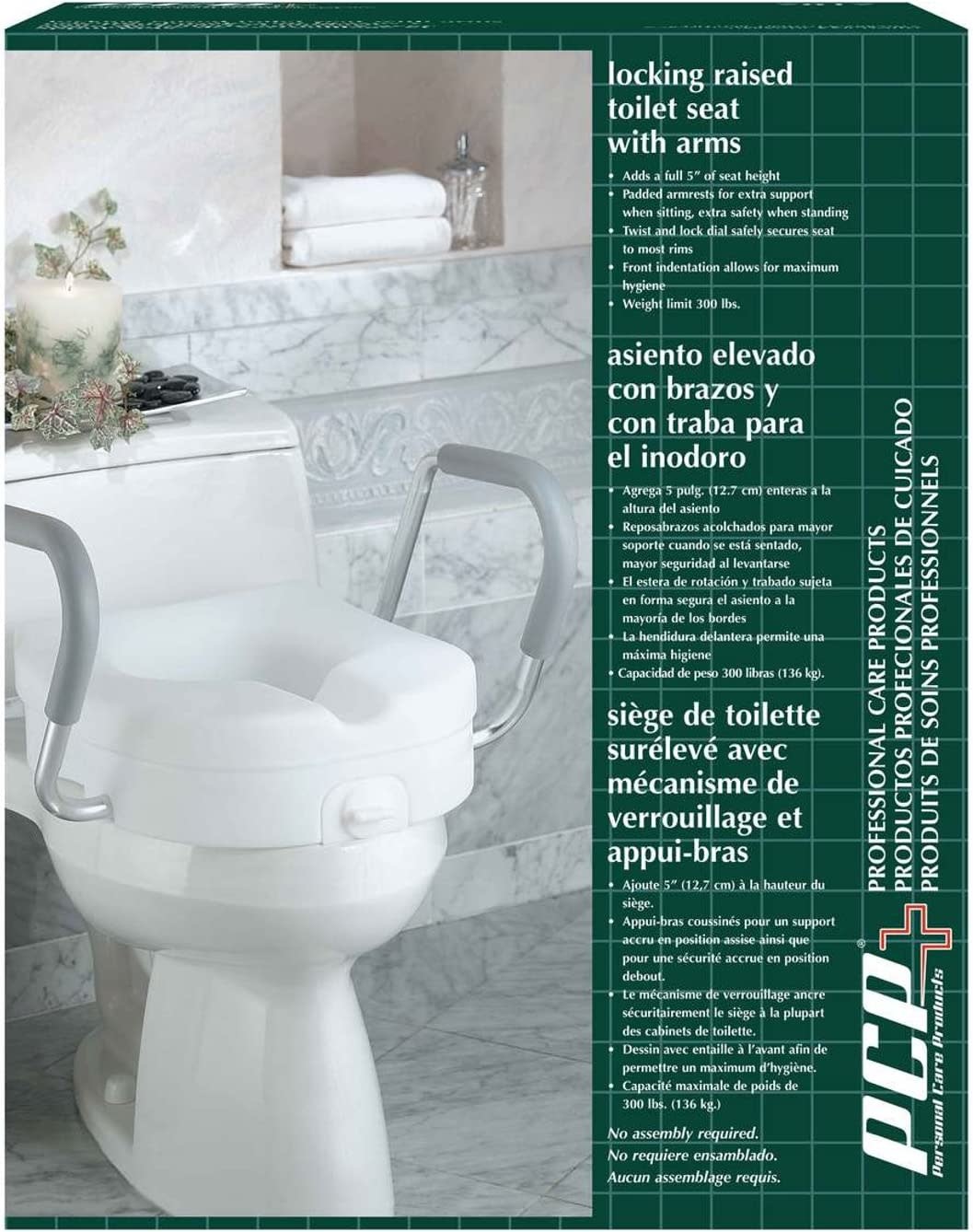 Airway Molded Toilet Seat Riser With Arm Rests