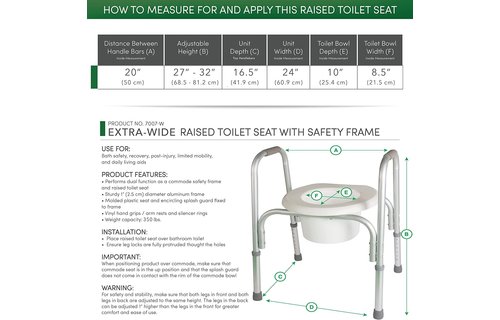 Airway Raised Toilet Seat With Safety Frame