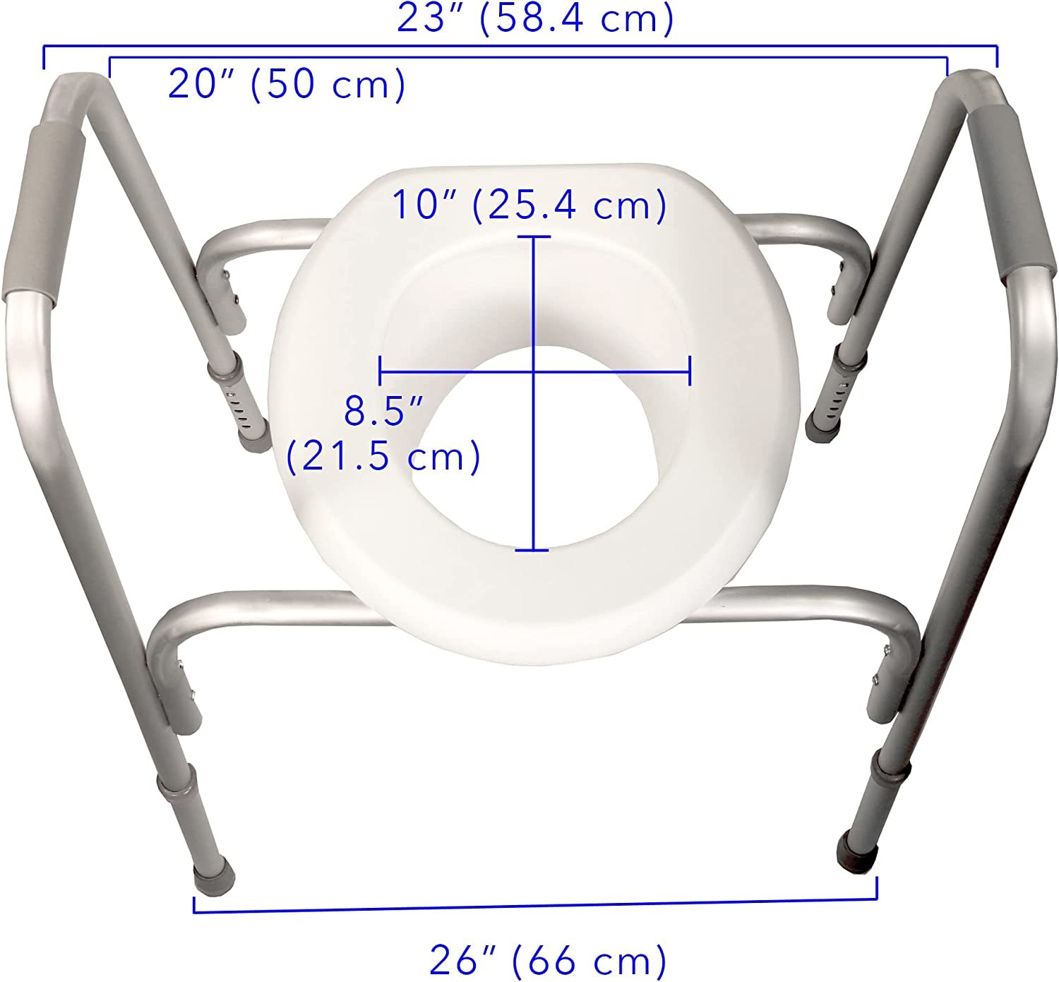 Airway Raised Toilet Seat With Safety Frame Medi Healthcare