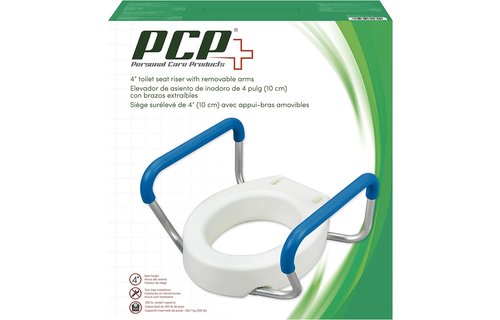 Airway 4” Toilet Seat Riser With Removable Arms