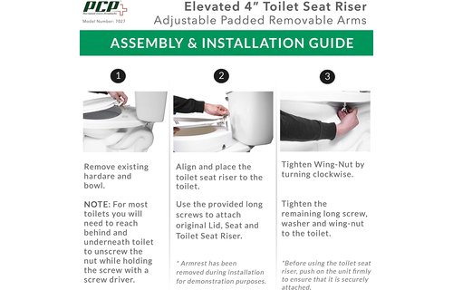 Airway 4” Toilet Seat Riser With Removable Arms