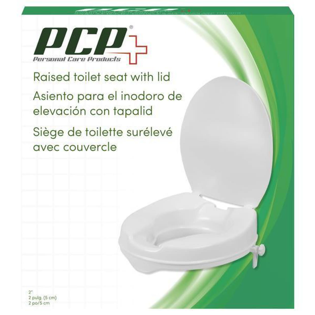 Airway 2" Molded Raised Toilet Seat With Lid