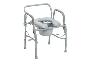 Drive Steel Drop Arm Bedside Commode With Padded Seat & Arms