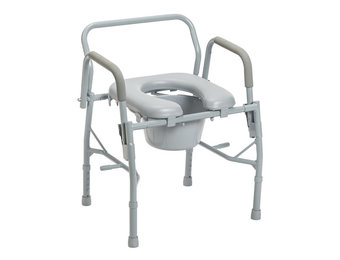 Drive Steel Drop Arm Bedside Commode With Padded Seat & Arms