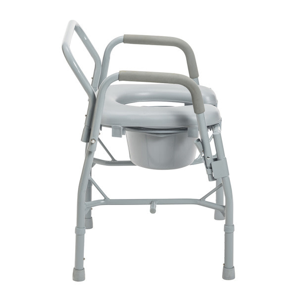 Drive Steel Drop Arm Bedside Commode With Padded Seat & Arms