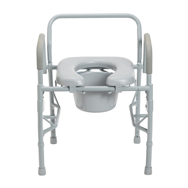 Drive Steel Drop Arm Bedside Commode With Padded Seat & Arms