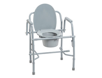 Deluxe Steel Drop-arm Commode