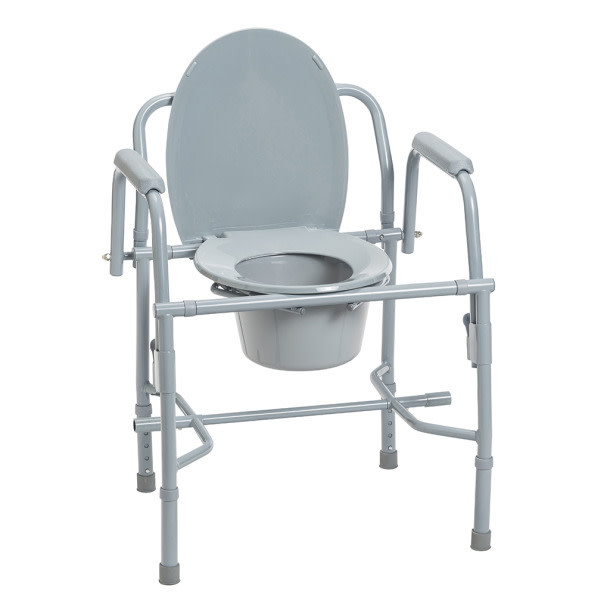 Deluxe Steel Drop-arm Commode