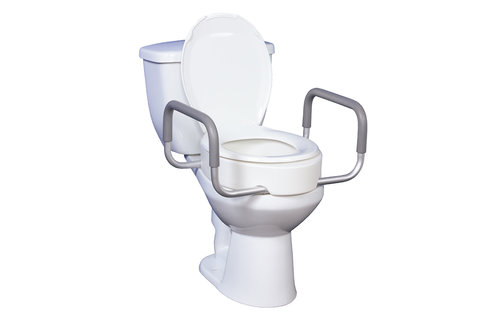 Premium Raised Toilet Seat Rizer W/removable Arms-Elongated