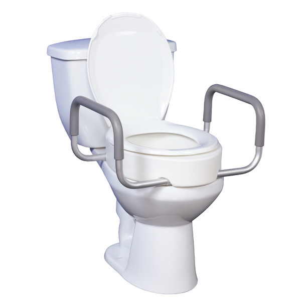 Premium Raised Toilet Seat Rizer W/removable Arms- Standard