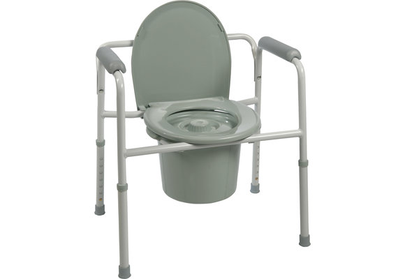 ProBasics 3-in-1 Steel Commode w/Plastic Armrests