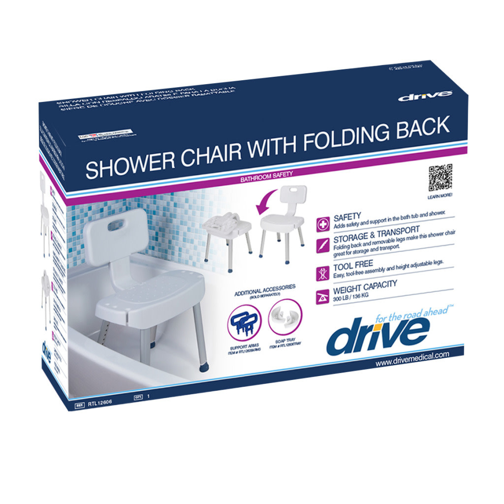 Drive Shower Chair W/ Folding Back