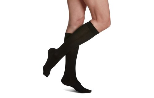 Style Sea Island Cotton for Women 20-30mmHg Black Large short