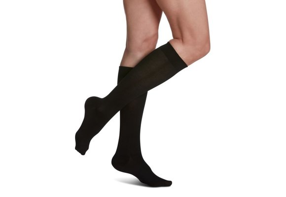 Style Sea Island Cotton for Women 20-30mmHg Black Large short