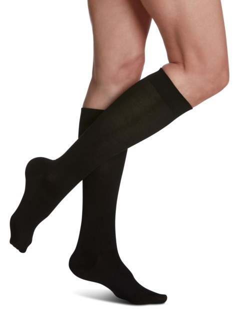 Style Sea Island Cotton for Women 20-30mmHg Black Large short