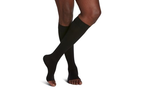 Essential Opaque For Women Knee High 20-30 mmHg Large Long Black99 S/Grip Top