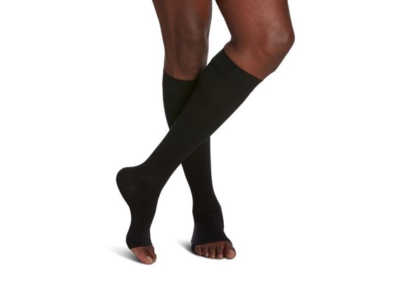 Essential Opaque For Women Knee High 20-30 mmHg Large Long Black99 S/Grip Top