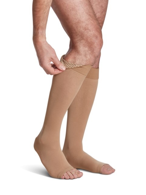 Essential Opaque For Women Knee High 20-30 mmHg Large Long Black99 S/Grip Top