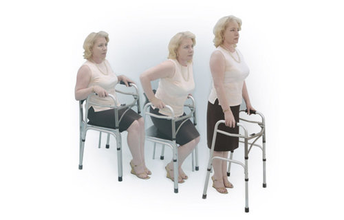 Deluxe Folding Walker, Two Button, Adult