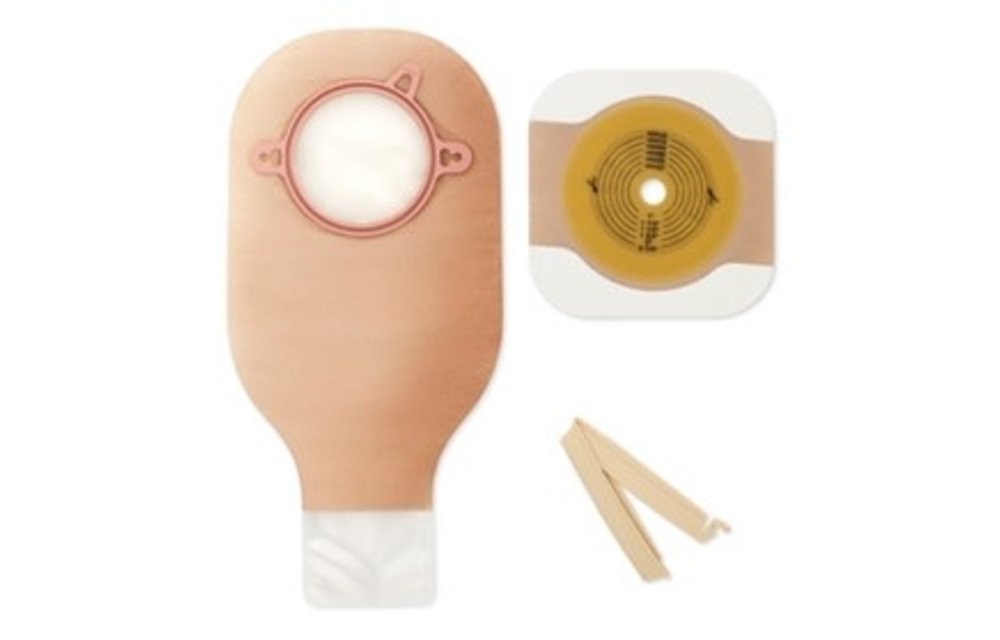 NEW IMAGE 2-PIECE OSTOMY DRAINABLE KIT W/ FLEXWEAR BARRIER & CLAMP CLOSURE 2 1/4" FLANGE