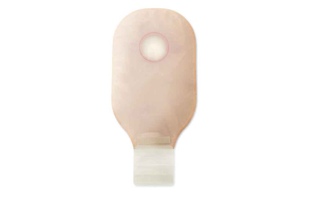 New Image Two-Piece Drainable Pouch, Lock 'n Roll Closure System Red Ultra-clear Flange 2-1/4" (57 mm) Pouch Length 12" (30 cm)- Box of 10