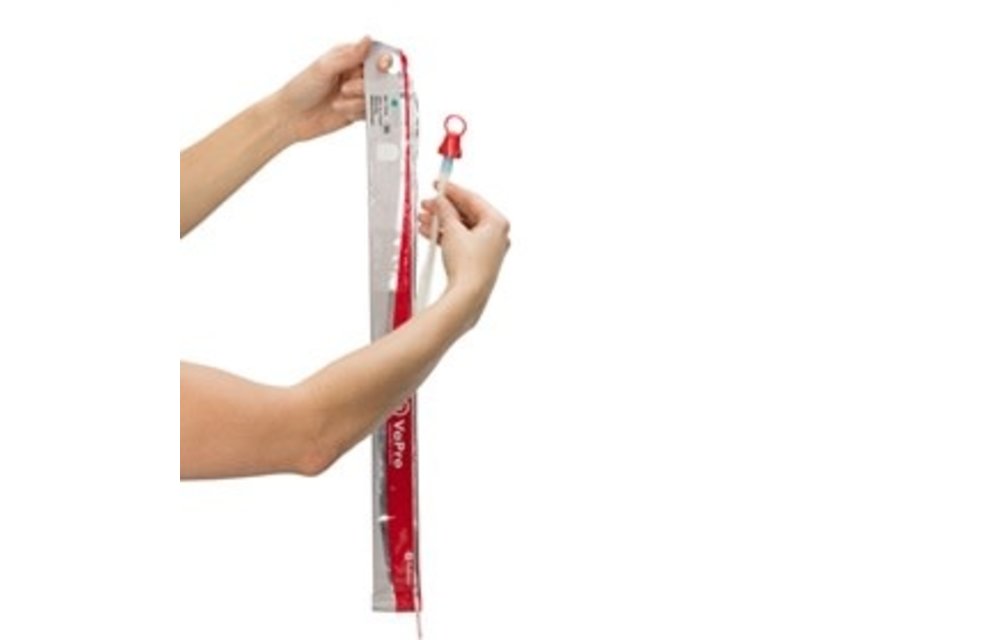 VAPRO TOUCH-FREE INTERMITTENT CATHETER, 14FR, 8IN, STRAIGHT TIP BX/30