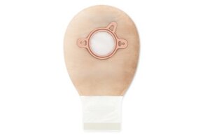 PREMIER ONE-PIECE CONVEX SKIN BARRIER 12"  DRAINABLE POUCH CLAMP CLOSURE BEIGE,PRE-CUT 1-1/8" WITH TAPERED BORDER BX/5
