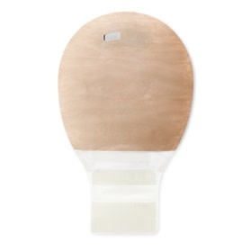 PREMIER ONE-PIECE CONVEX SKIN BARRIER 12"  DRAINABLE POUCH CLAMP CLOSURE BEIGE,PRE-CUT 1-1/8" WITH TAPERED BORDER BX/5