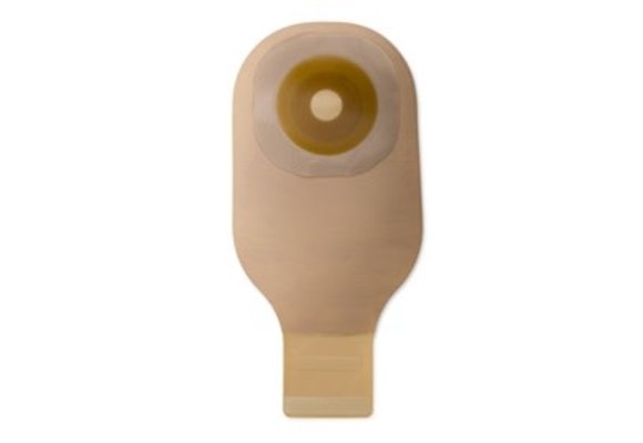 PREMIER ONE-PIECE CONVEX SKIN BARRIER 12" DRAINABLE POUCH CLAMP CLOSURE BEIGE PRE-CUT 1-3/8" BX/5