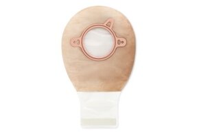 New Image Two-Piece Drainable Pouch, Lock 'n Roll Closure System Red Transparent Flange 2-1/4" (44 mm) Pouch Length 7" (18 cm) AF300 Filter- Box of 20