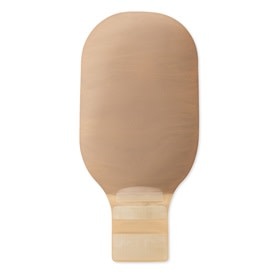 New Image Two-Piece Drainable Pouch, Clamp Closure  Green Beige Flange 1-3/4" (44 mm) Pouch Length 12" (30mm) - Box of 10