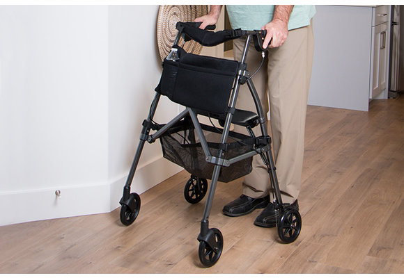 Stander EZ Fold-N-Go Walker  Black Walnut