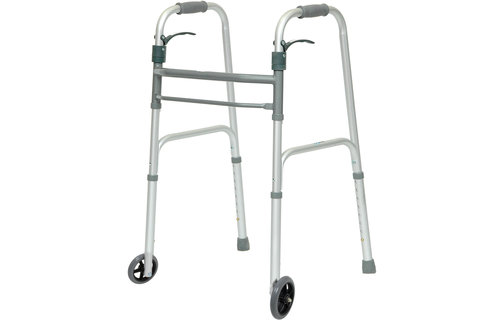 Probasics Sure Lever Release Folding Walker with 5" wheel, (Adult)