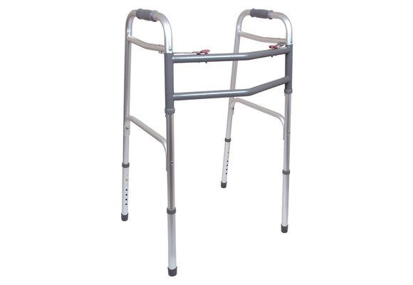 Probasics Bariatric Two-Button Release Folding Walker, Aluminum, No Wheels