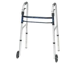 Probasics Sure Lever Release Folding Walker with 5" wheel, (Adult)