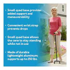 Carex small Base Quad Cane with soft Grip Derby Handle