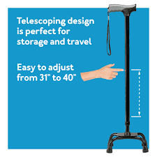 Carex small Base Quad Cane with soft Grip Derby Handle