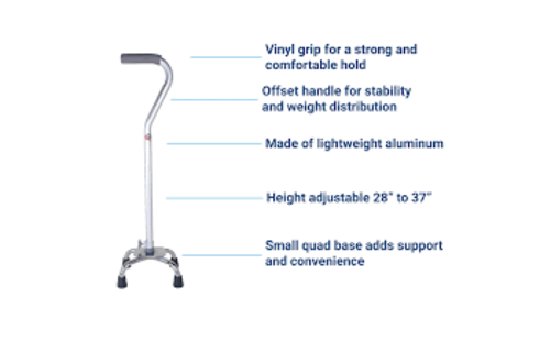 Carex Small Base Offset Quad Cane