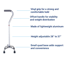 Carex Small Base Offset Quad Cane