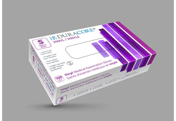 DURACORE VINYL EXAMINATION GLOVES, NON POWDERED