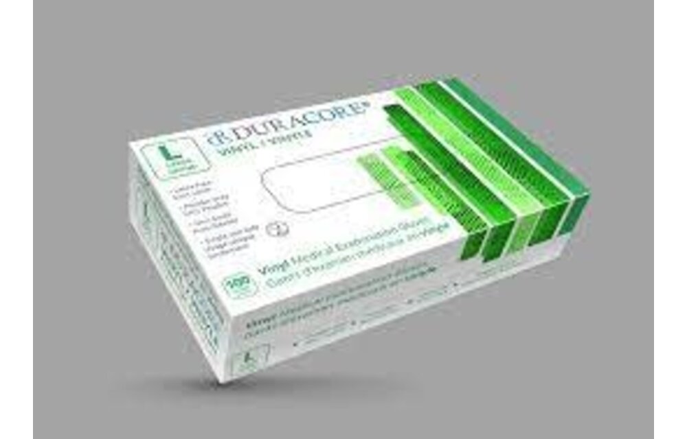 DURACORE VINYL EXAMINATION GLOVES, NON POWDERED
