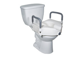 2-in-1 Locking Raised Toilet Seat with Tool-free Removable Arms