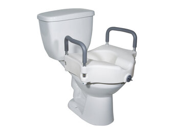 2-in-1 Locking Raised Toilet Seat with Tool-free Removable Arms