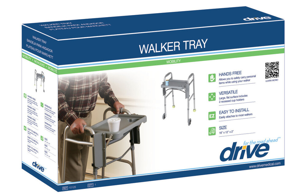 Walker Tray with Cup Holders