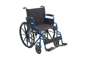 Blue Streak Wheelchair Flip Back Desk Arm (FBD) Swing Away Foot Plates (SF) 250lbs